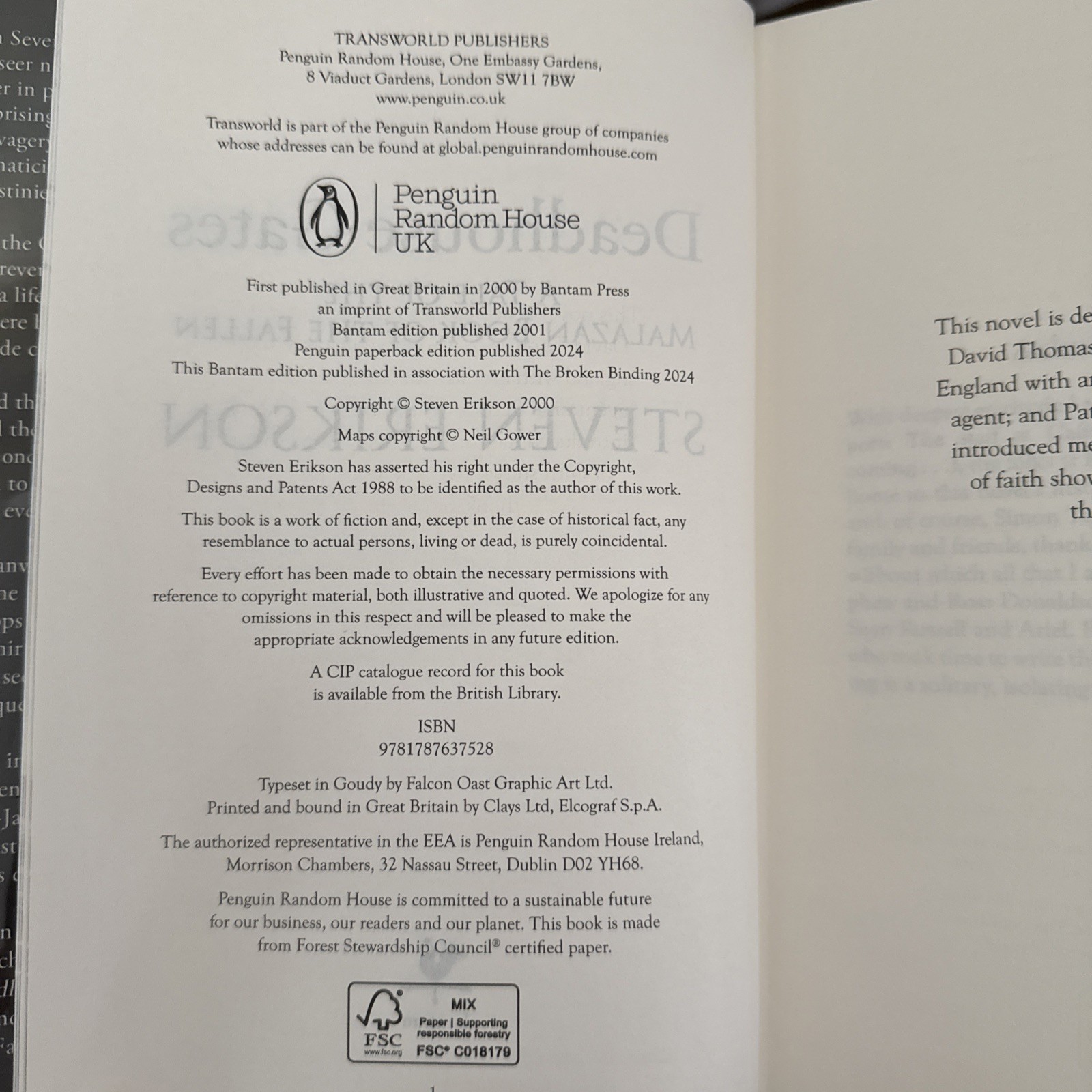 Steven Erikson (Signed) The Broken Binding Malazan Book of the Fallen 1-3 1st