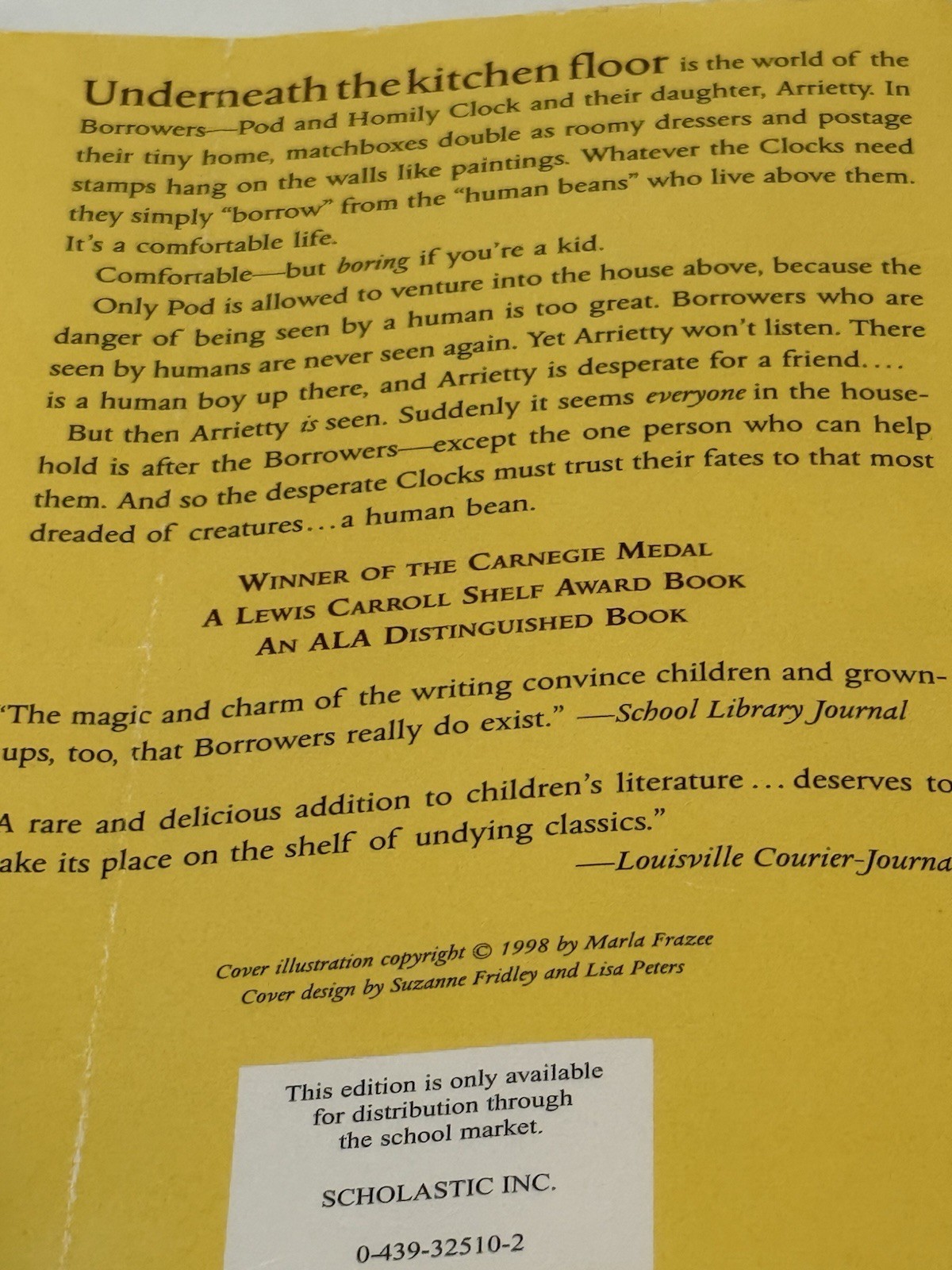 ADVENTURES OF THE BORROWERS BOOK Scholastic Fast Next Day Shipping Paper Back