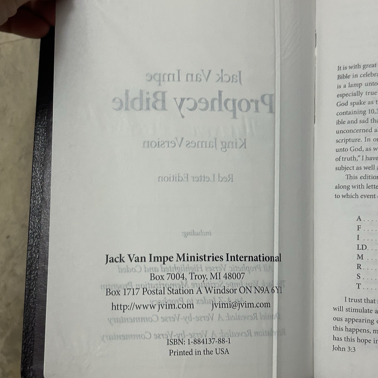 The Jack Van Impe Prophecy Bible-KJV Red Letter Special Limited Edition