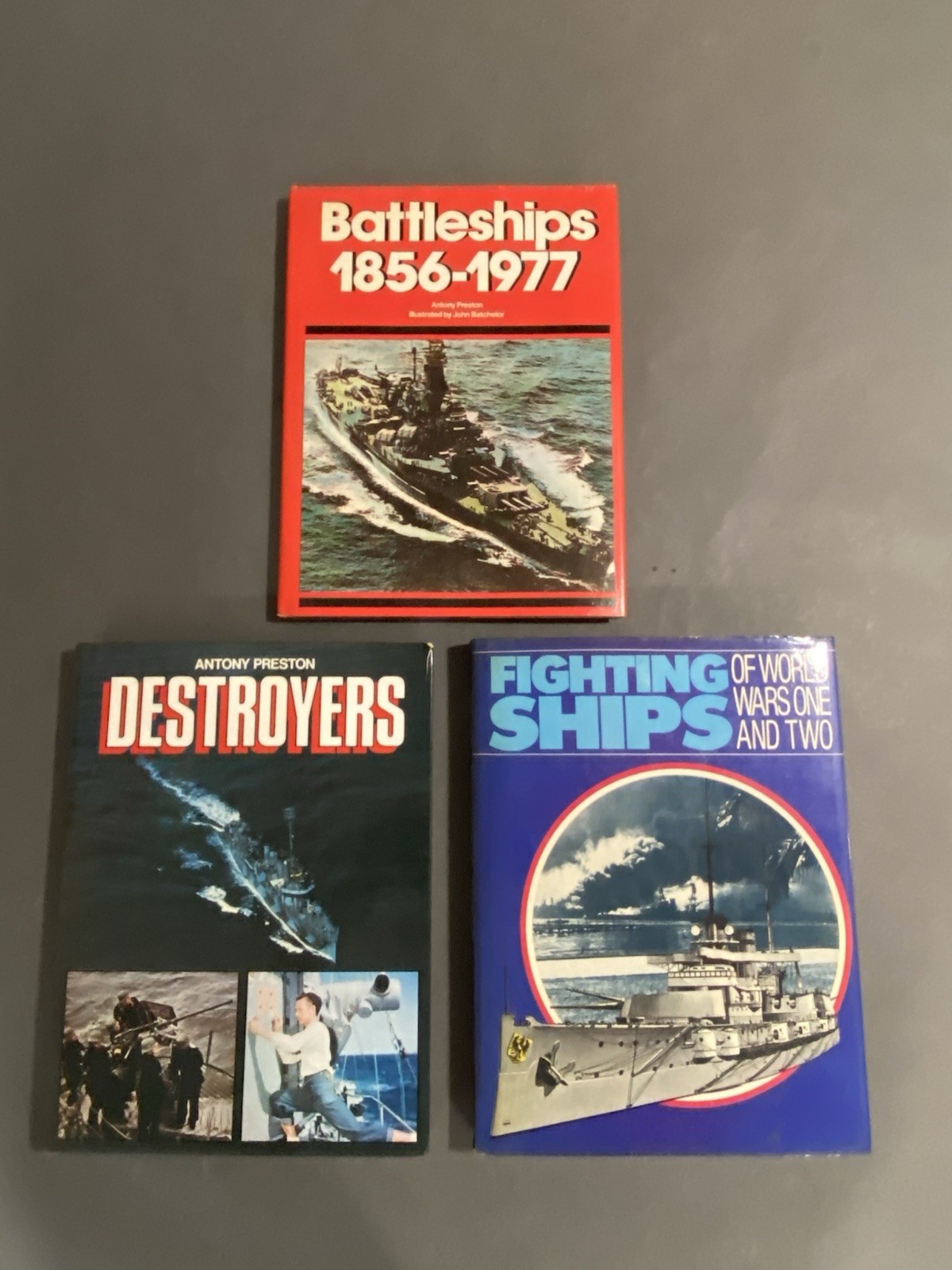 Book Lot of 3 WW1 WW2 Battleships Destroyers Fighting Ships Preston HC
