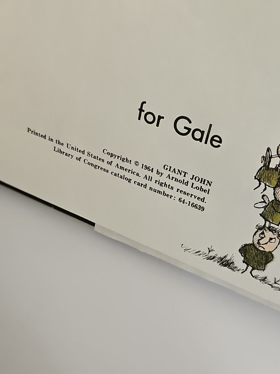 GIANT JOHN, ARNOLD LOBEL, HARPER & ROW, LIBRARY BINDING, DJ, 1964