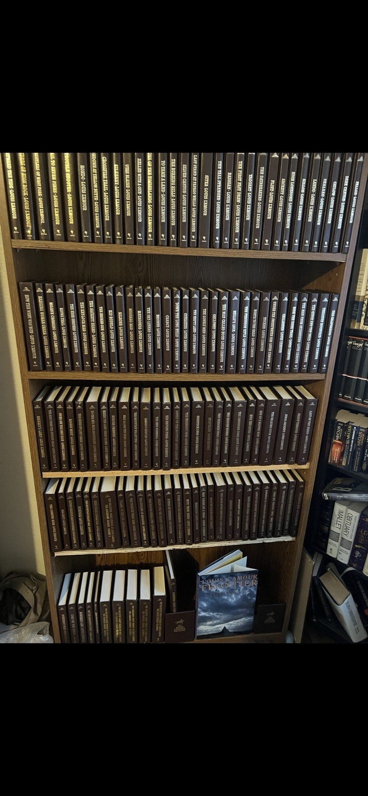 Louis L’Amour 120+ Books Collectible Leather-bound Collection w/ RARE bookends