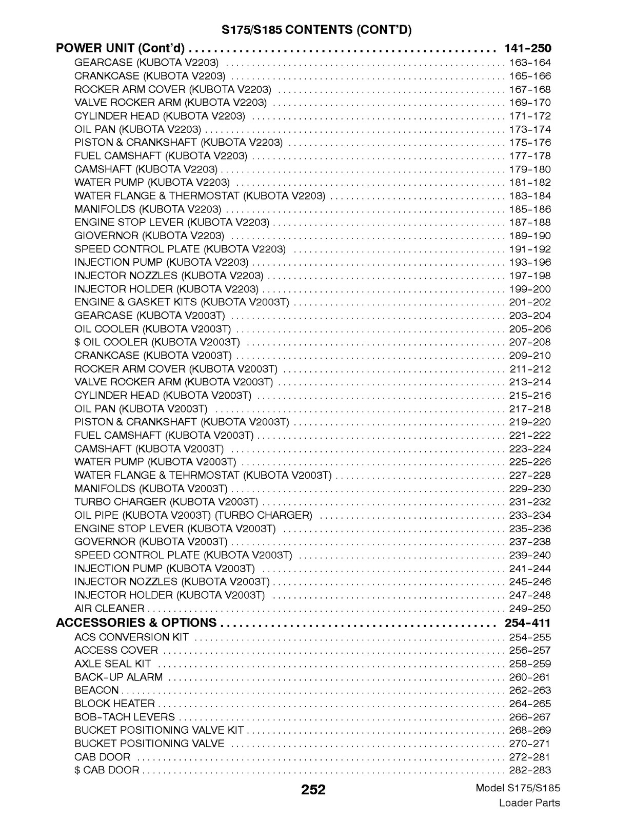 BOBCAT S175 S185 Parts Manual 2003 SN 517625001 Up – WIRE BOUND – TOUGH COVERS