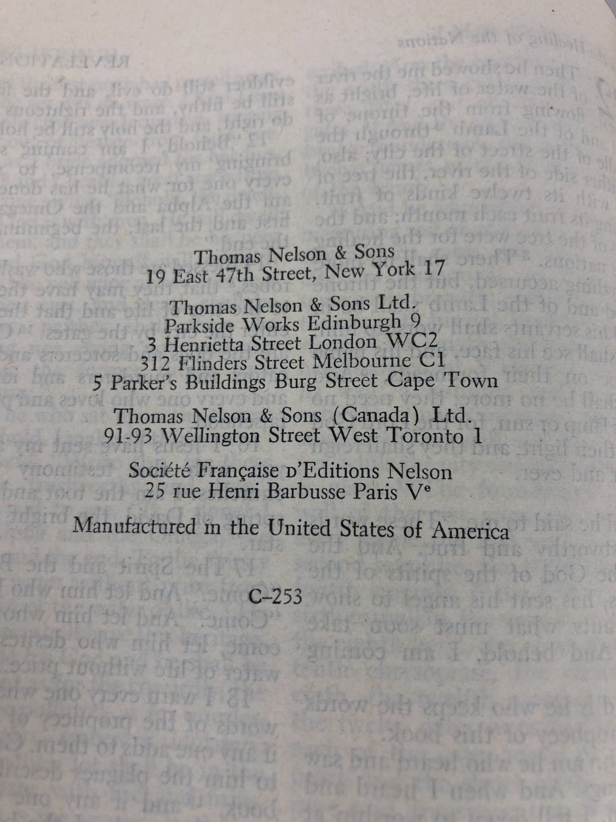 Nelson RSV Bible 1952 Revised Standard Version Vintage unmarked see details