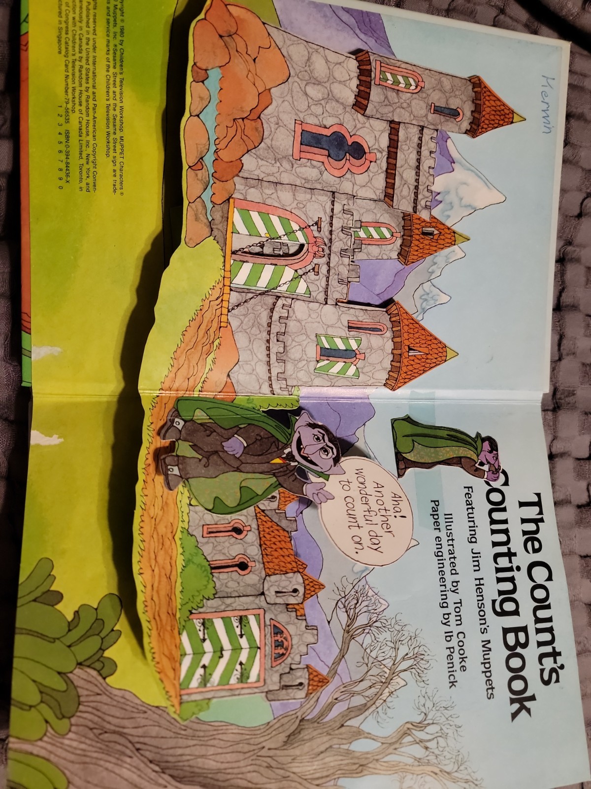 Vtg Sesame Street The Count’s Counting Pop-Up Book 1980 Jim Hensons’s Muppets