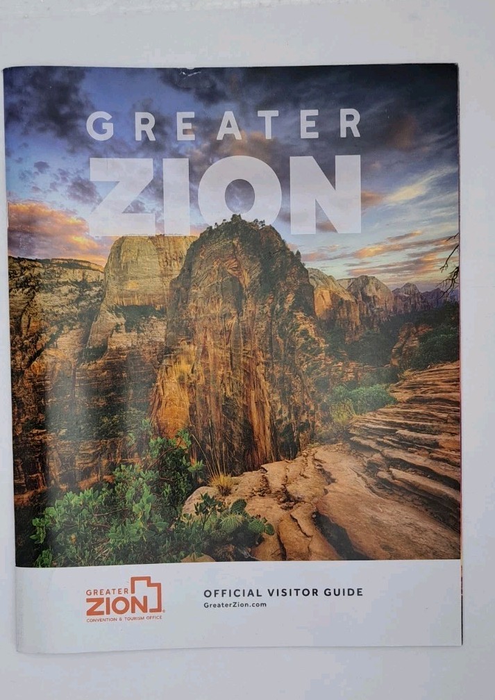 Greater Zion Tourism Official Visitor Guide Map 47 Pages, Staple Bound 2025
