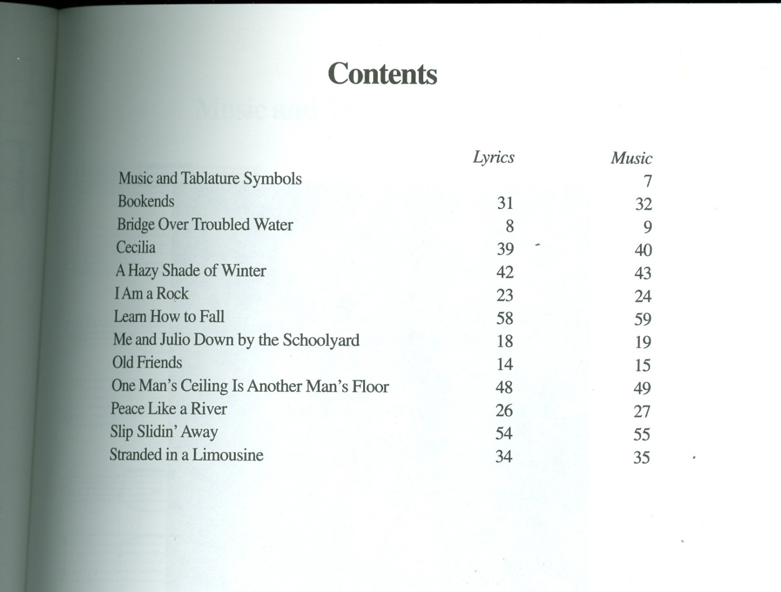 Paul Simon Fingerpicking 2 standard notation and Guitar Tab sheet music songbook