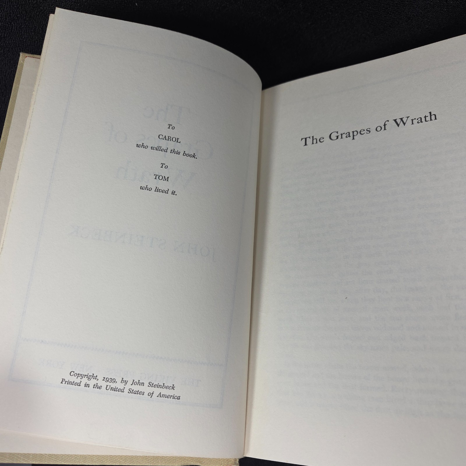 VTG 1939 The Grapes of Wrath by John Steinbeck First Edition Book – Viking Press