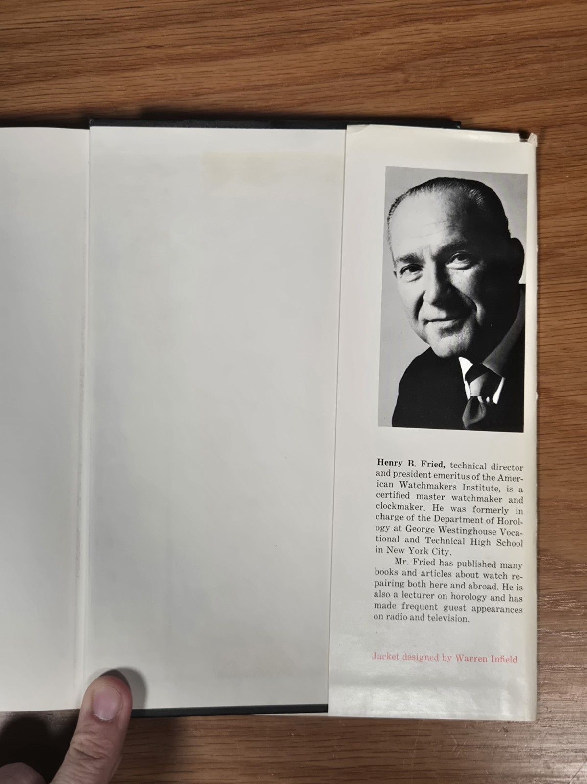 THE WATCH REPAIRER’S MANUAL BY HENRY FRIED 1974 THIRD EDITION Hardcover