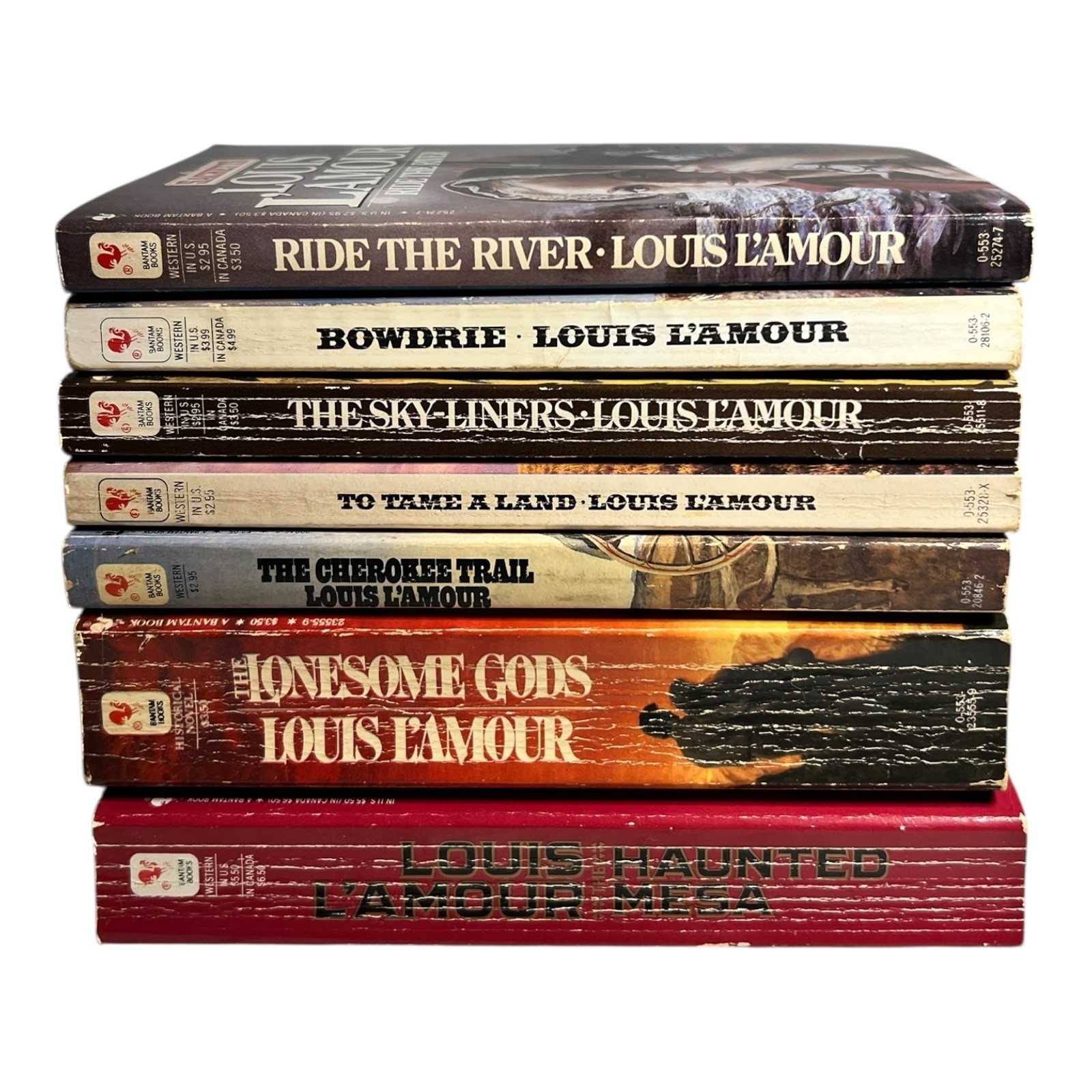 Louis L’Amour 7 Book Collection Western Adventure Novels Bantam Lot