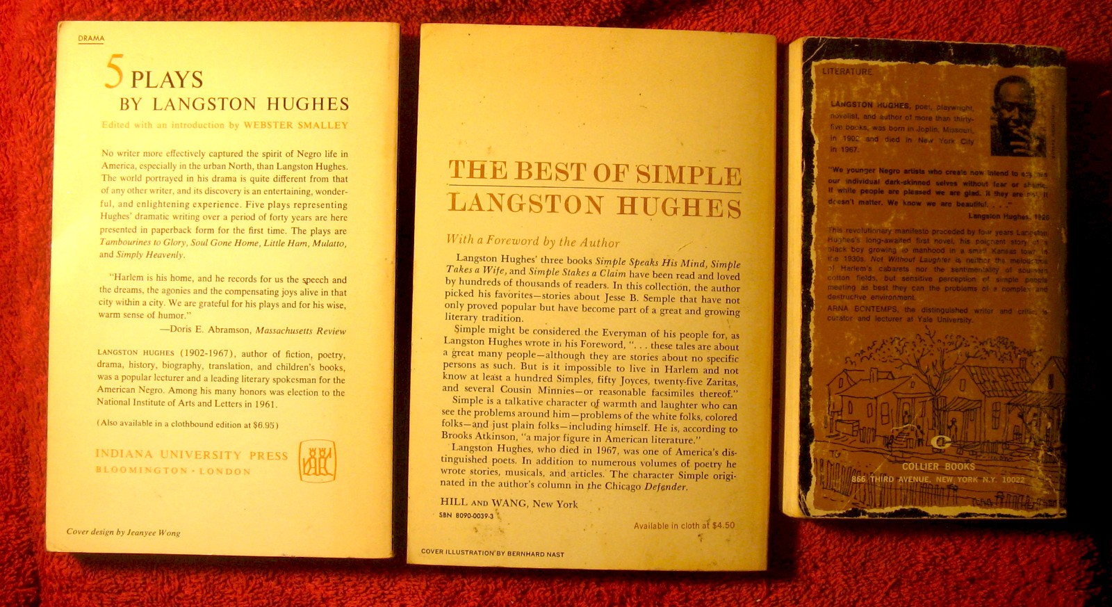Lot of 3 African-American books; 20th Century Black lterature by LANGSTON HUGHES