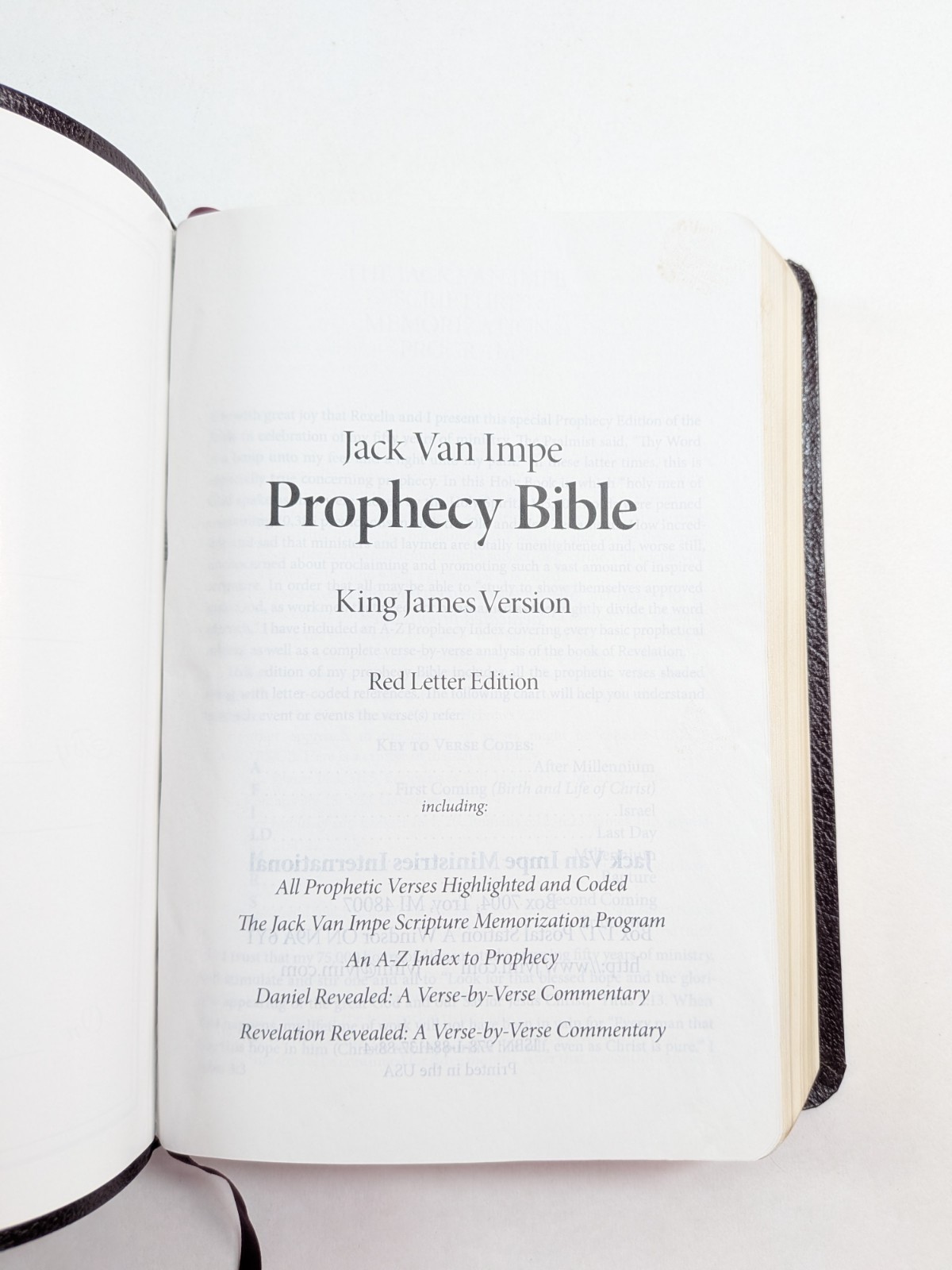KJV Jack Van Impe Prophecy Bible Burgundy Leather Red Letter Limited Special Ed.
