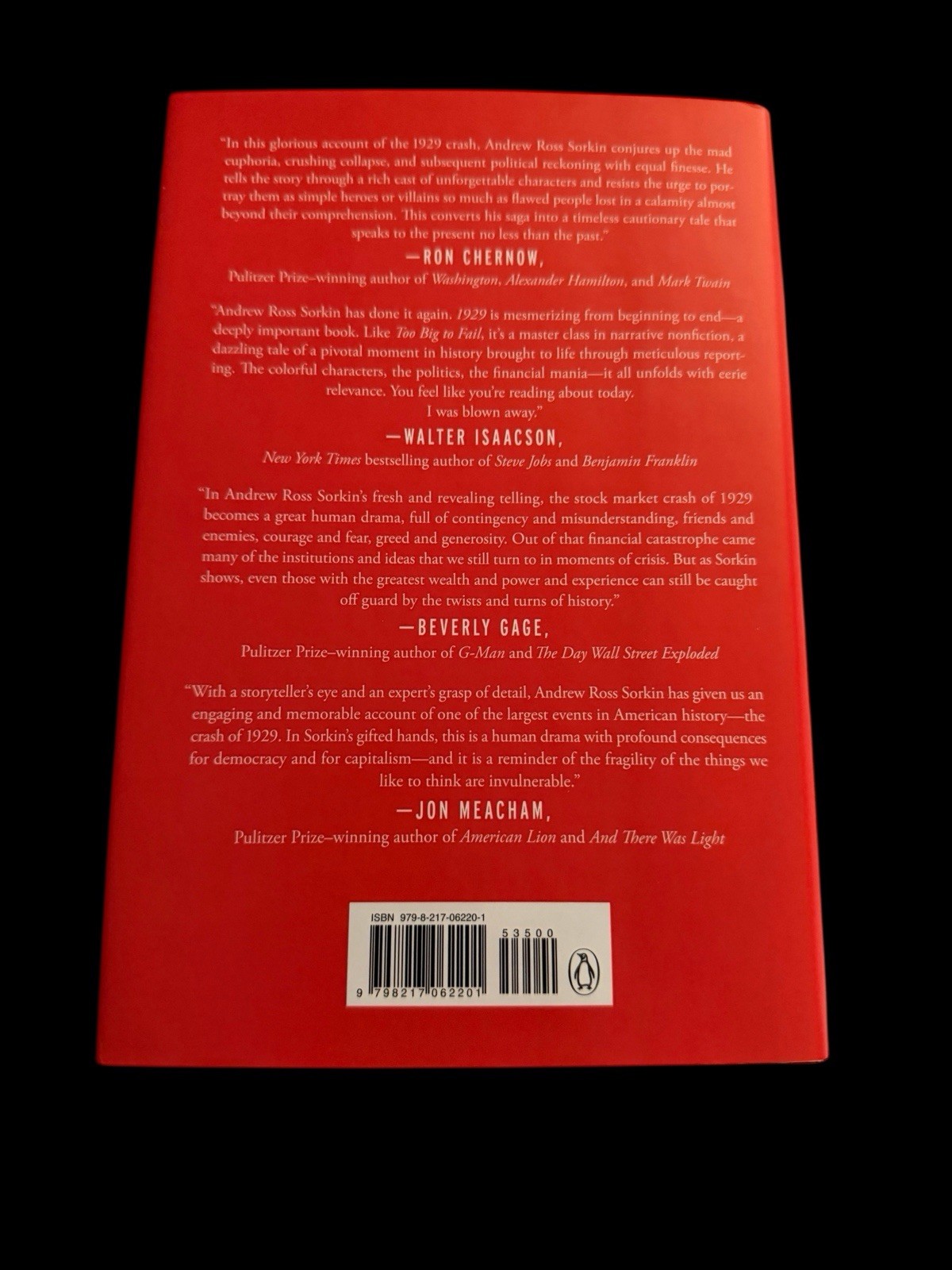 1929 by Andrew Ross Sorkin 2025 Hardcover SIGNED 1st Printing