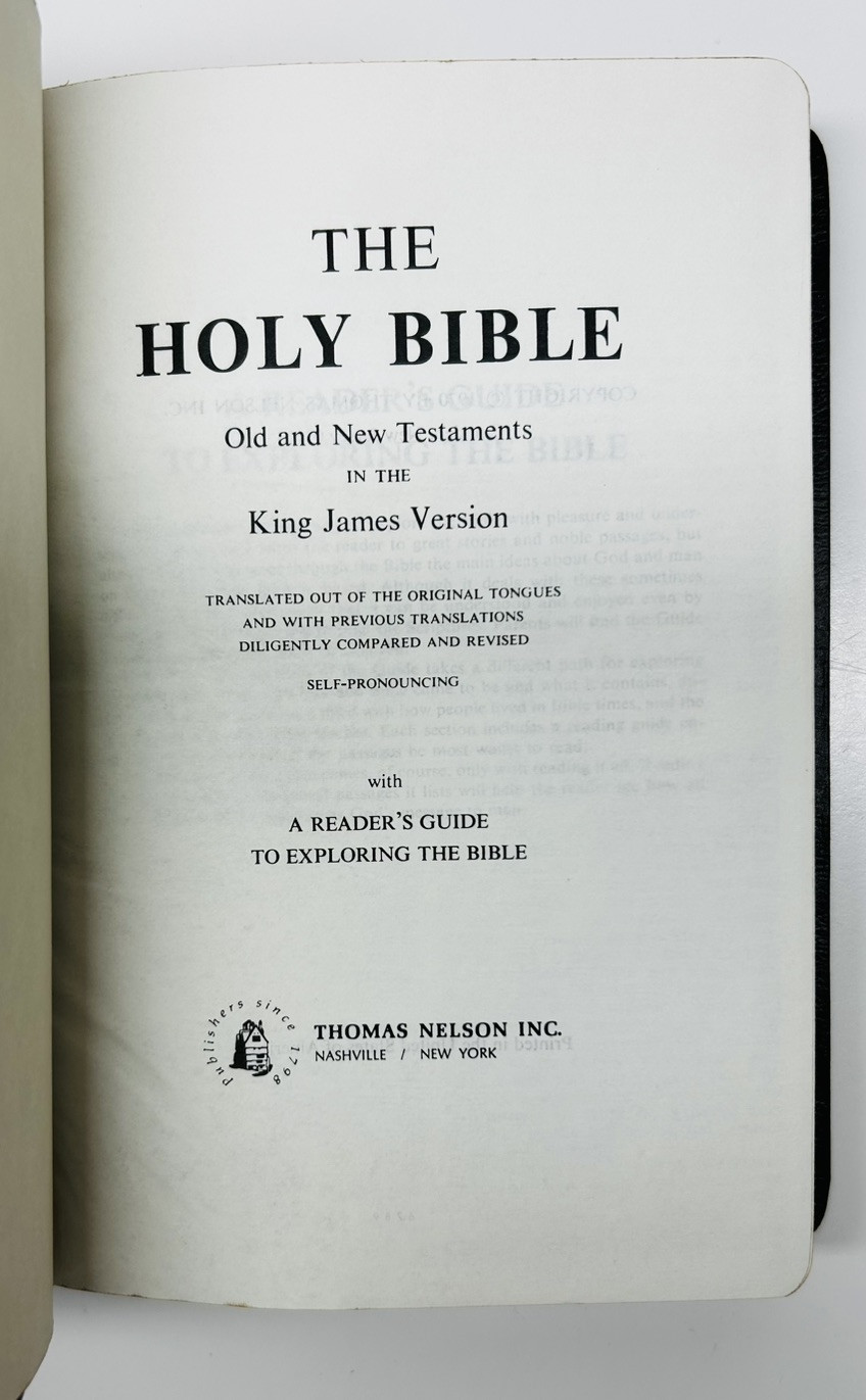 Vintage Black 175 Nelson Special Gift Bible KJV King James Version Red Letter