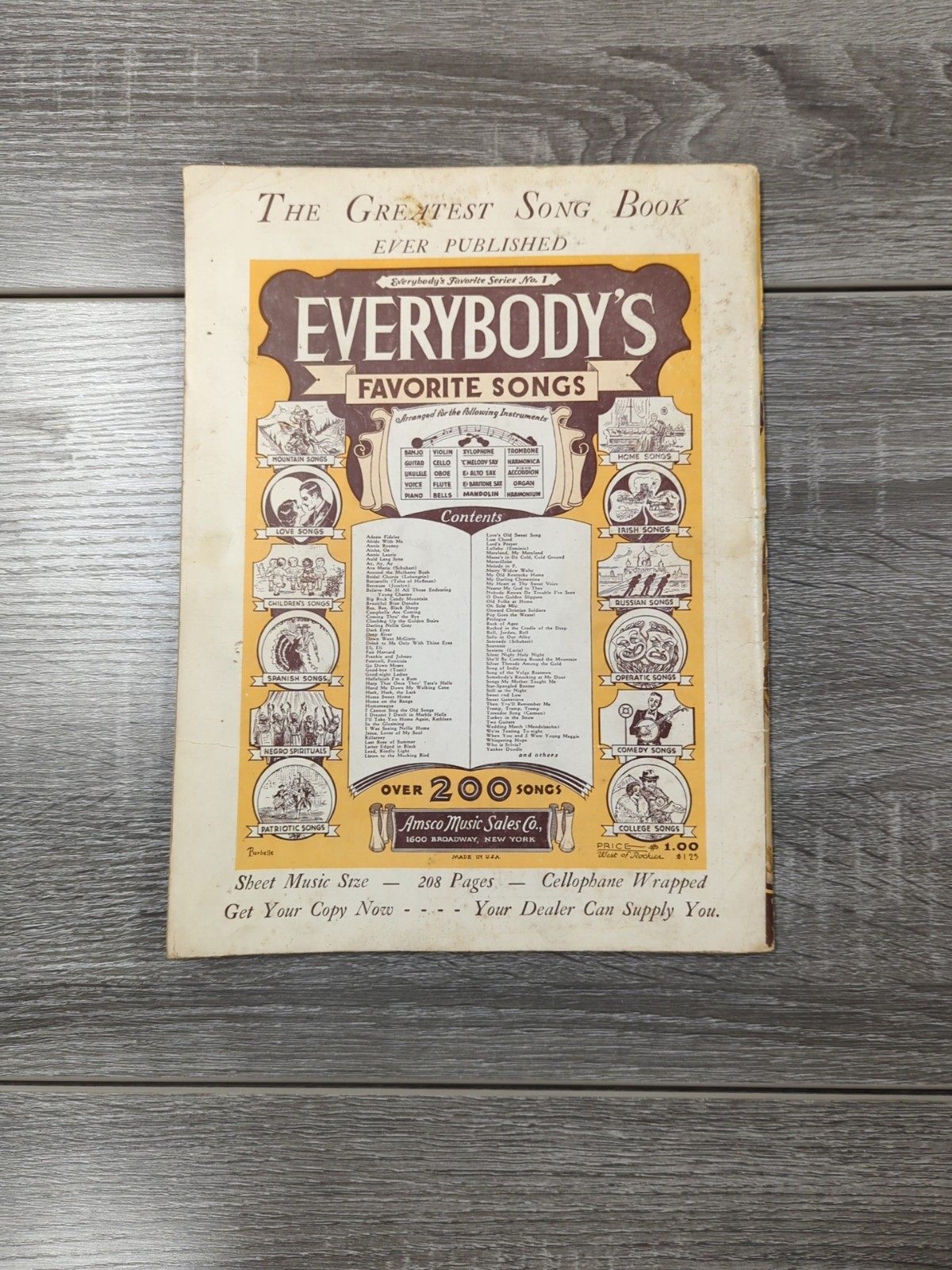 The Big Round Up of Cowboy Songs Amsco Music Sales Company 1934 Vintage