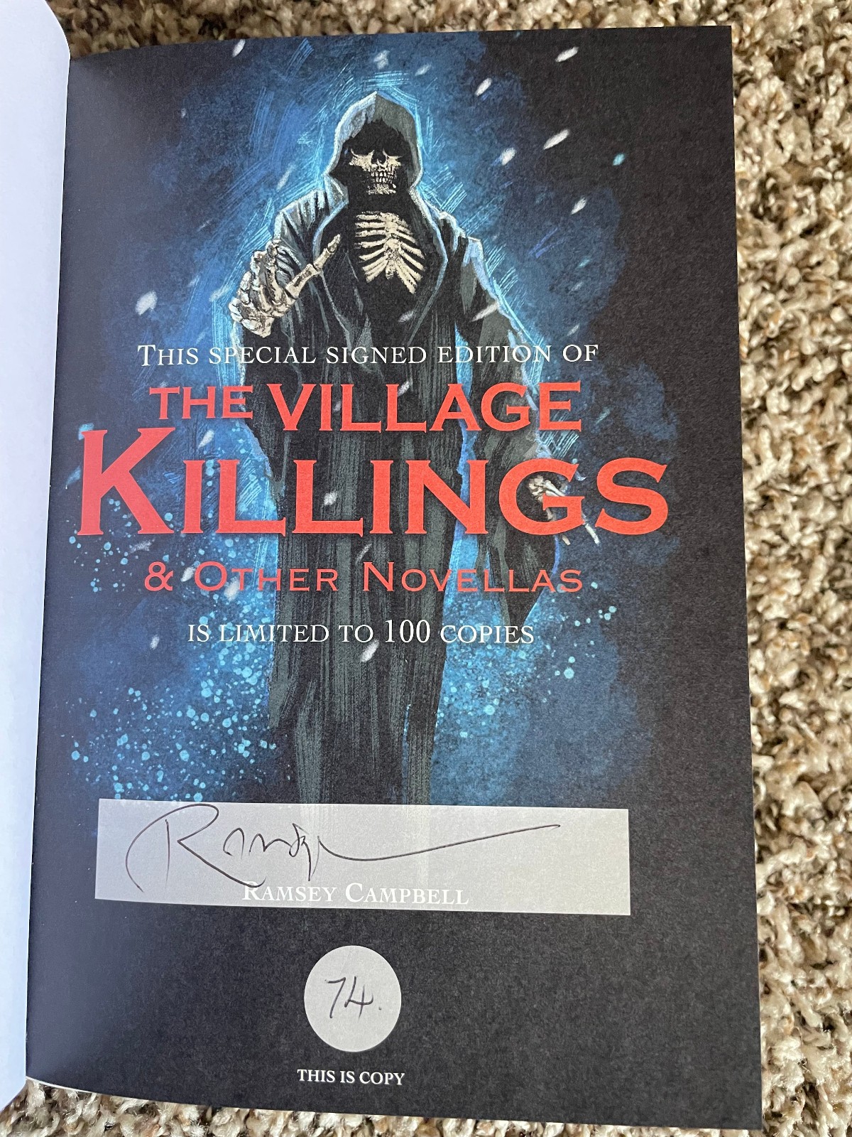 THE VILLAGE KILLINGS & OTHER NOVELLAS Ramsey Campbell 100 copy SIGNED/NUMBERED
