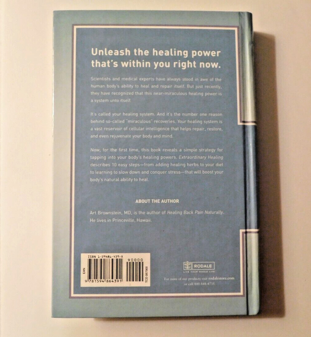 Extraordinary Healing by Art Brownstein, MD Hard Cover and Very Good Condition