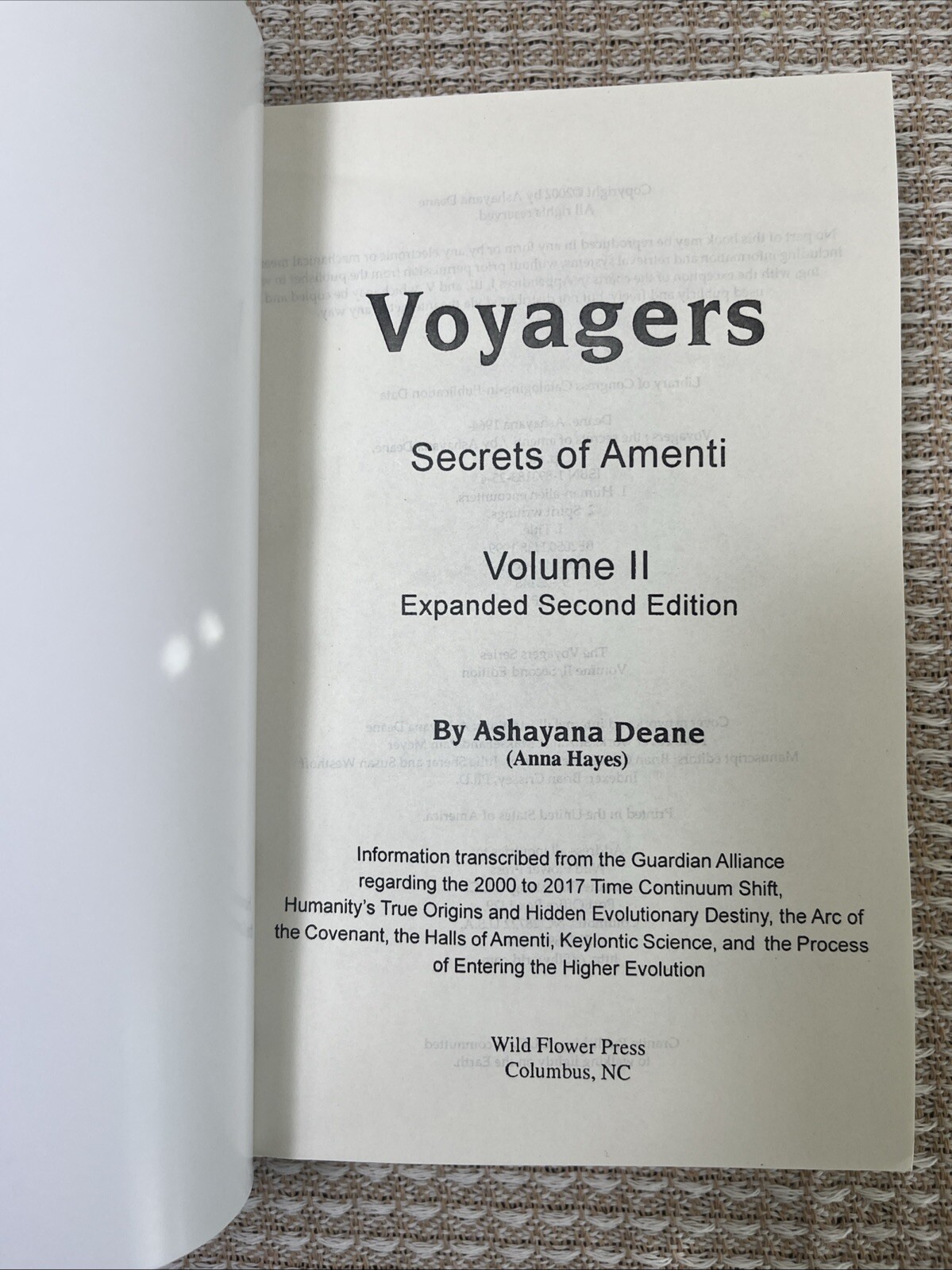 Voyagers Volume II , 2 : Secrets of Amenti, Ashayana Deane ,2nd Edition ,Reprint