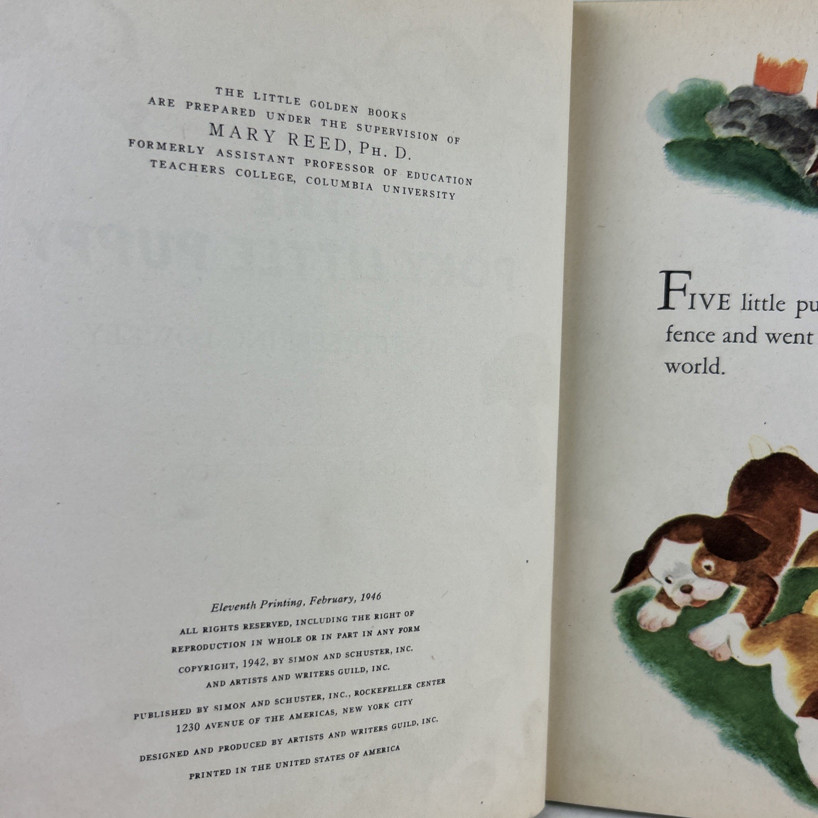 THE POKY LITTLE PUPPY Vintage Little Golden Book 1942 11th Print Gustaf Tenggren