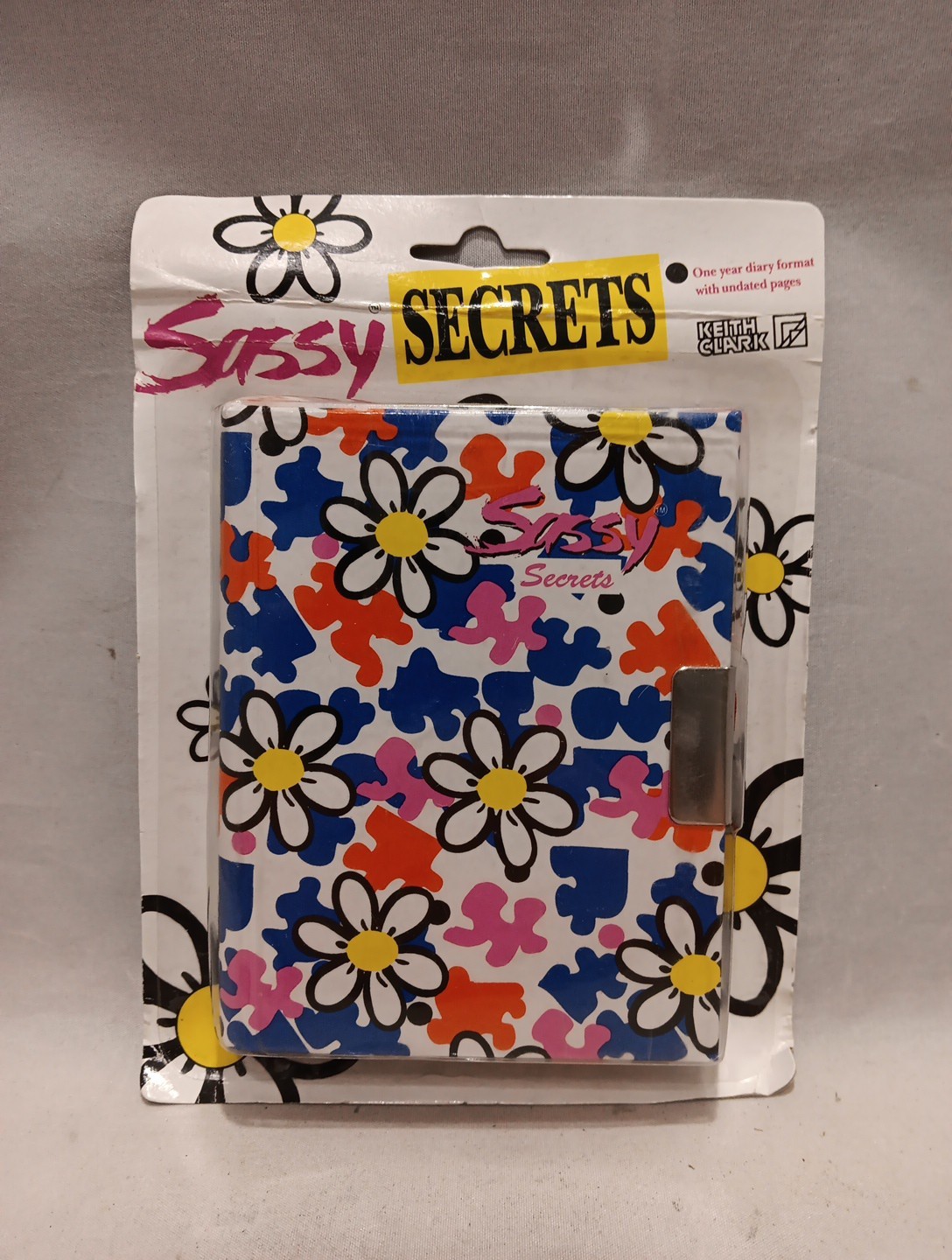 Vintage 1991 Keith Clark Sassy Secrets Diary New On Card 90s Floral Diary NOS