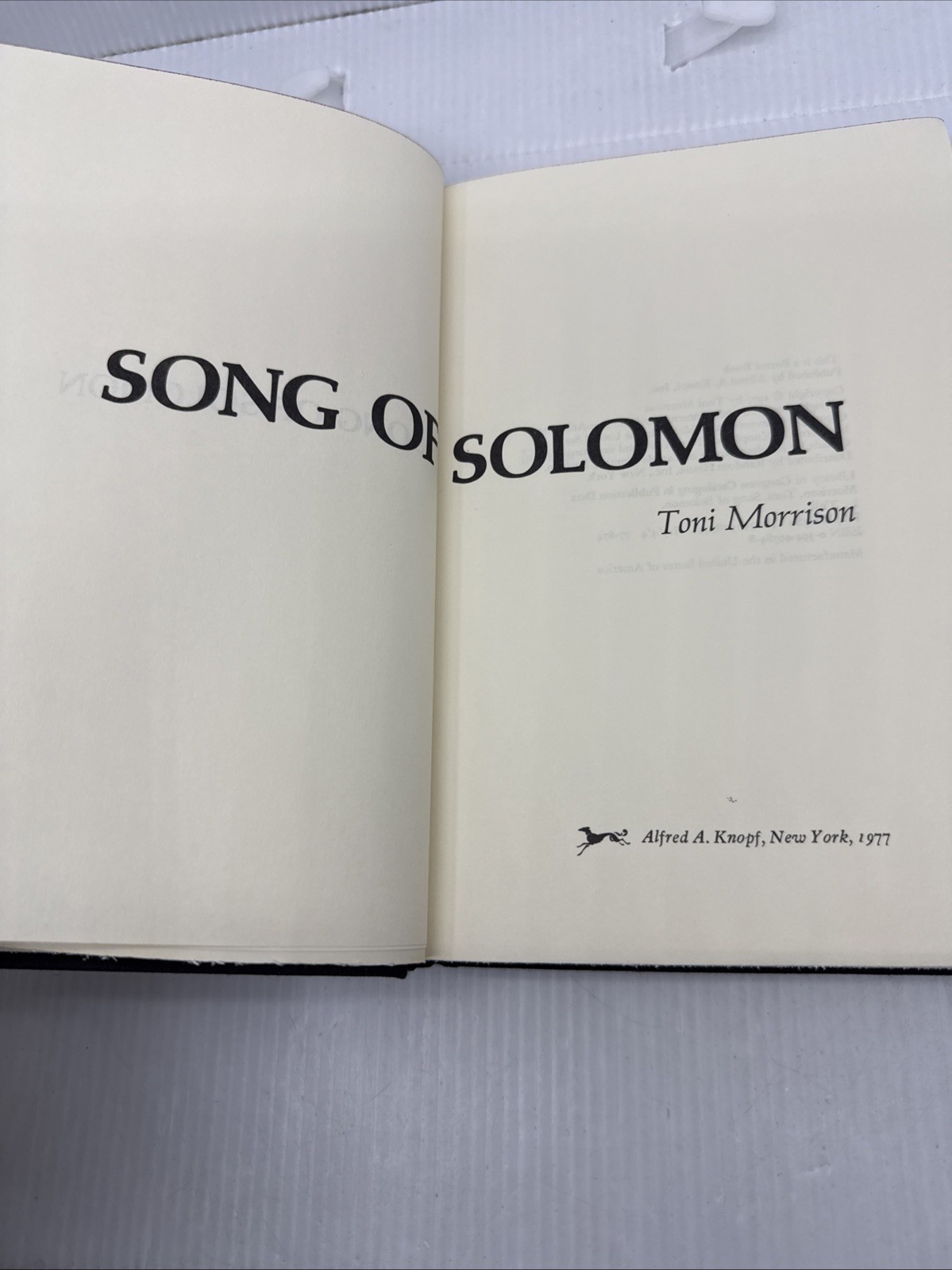 Song of Solomon by Toni Morrison Hardcover 1977 1st Printing