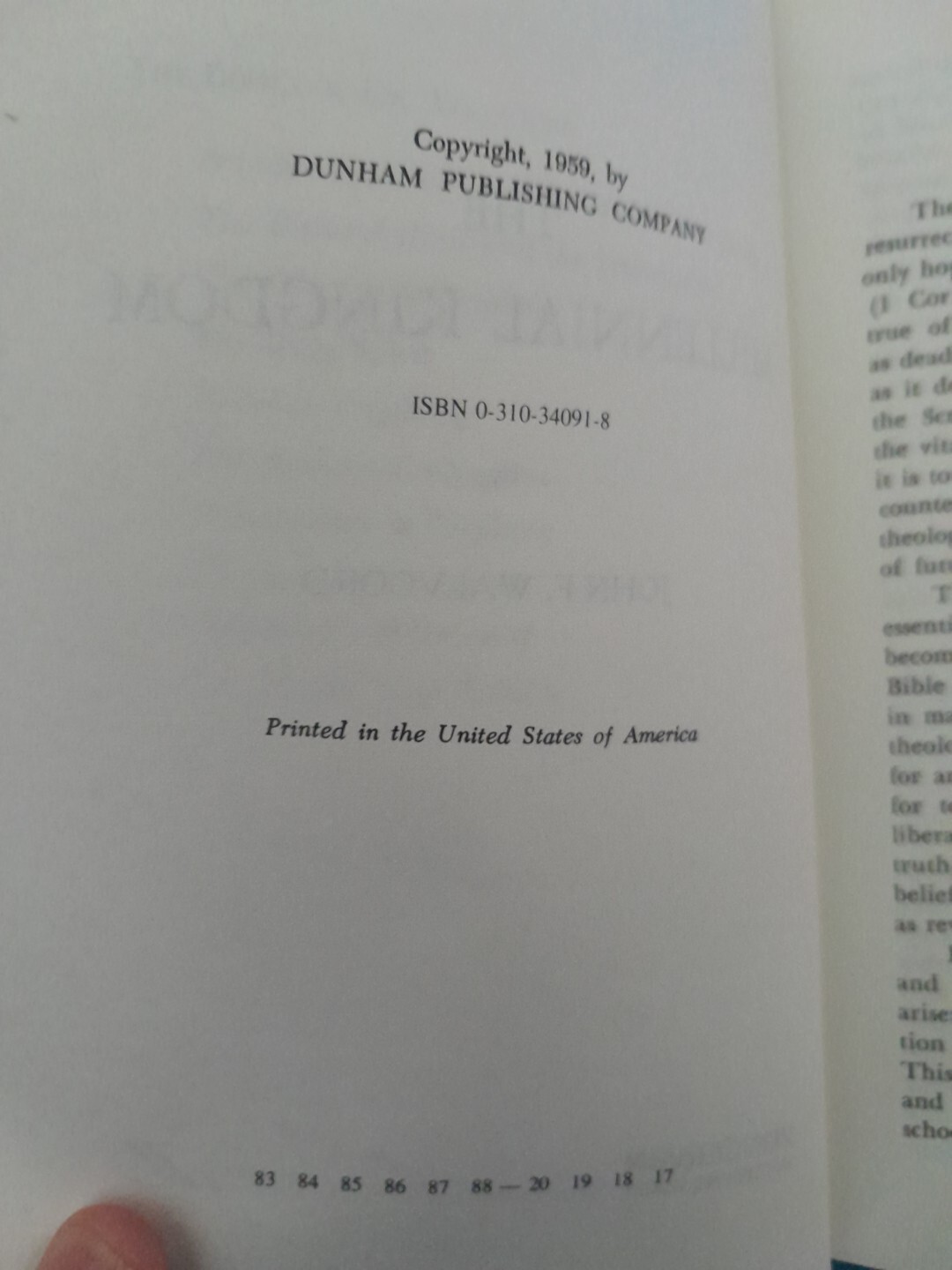 The Milkennial Kingdom By John F Walvoord A Basic Text In Premillennial Theology
