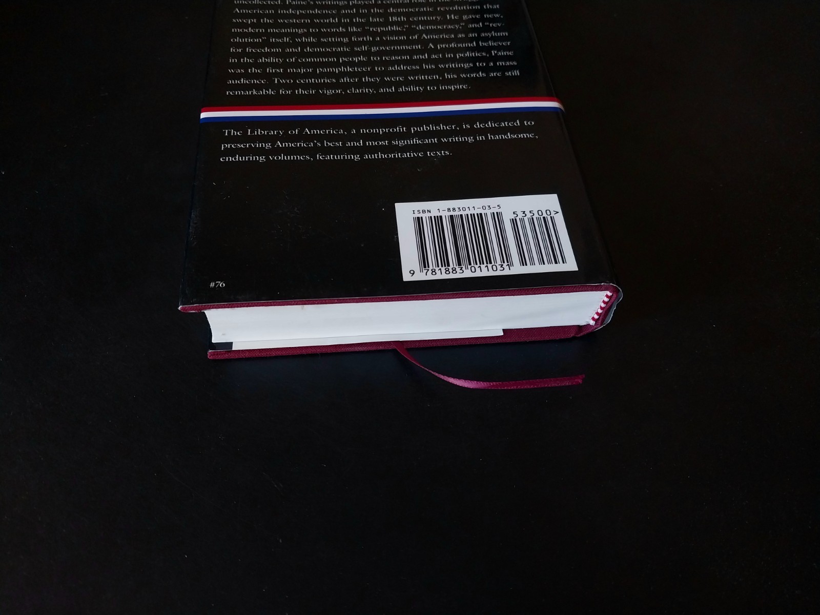 Thomas Paine – Collected Writings – The Library of America 7th Printing