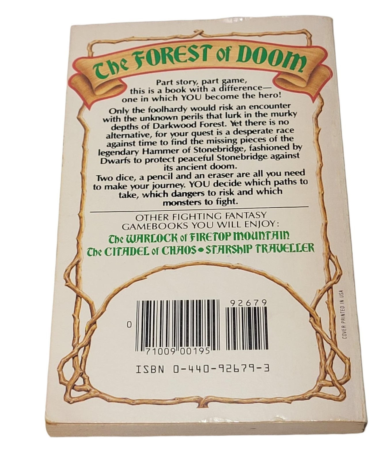 FIGHTING FANTASY Book #3: 1st Ed. THE FOREST OF DOOM CYOA *RARE* VINTAGE