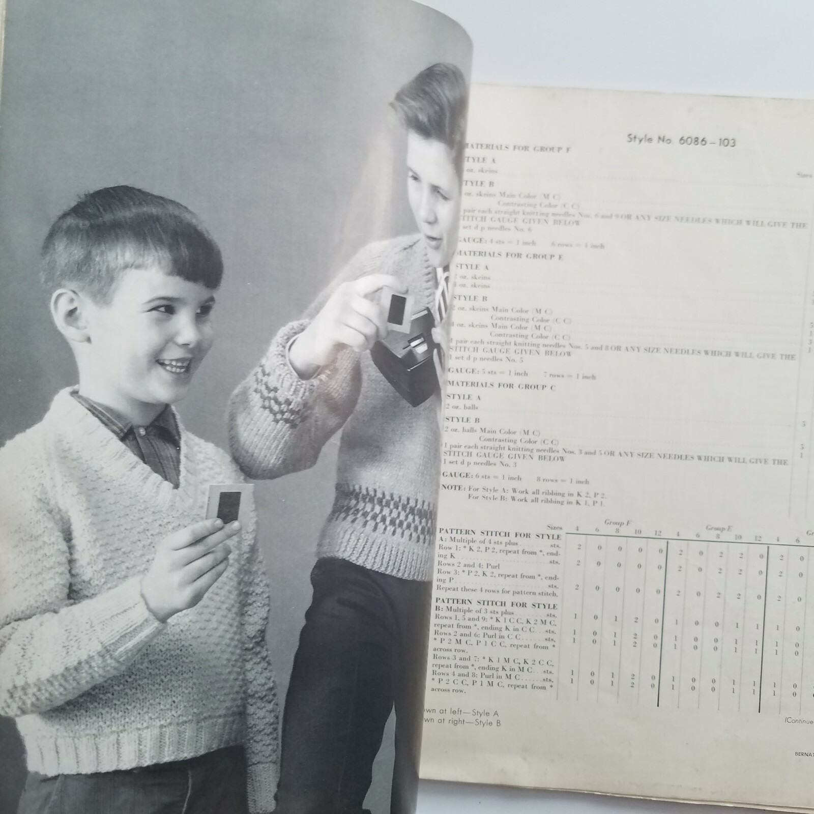 Patterns 1962 Bernat Handicrafter Classics for Girls and Boys Book 103 72 pages