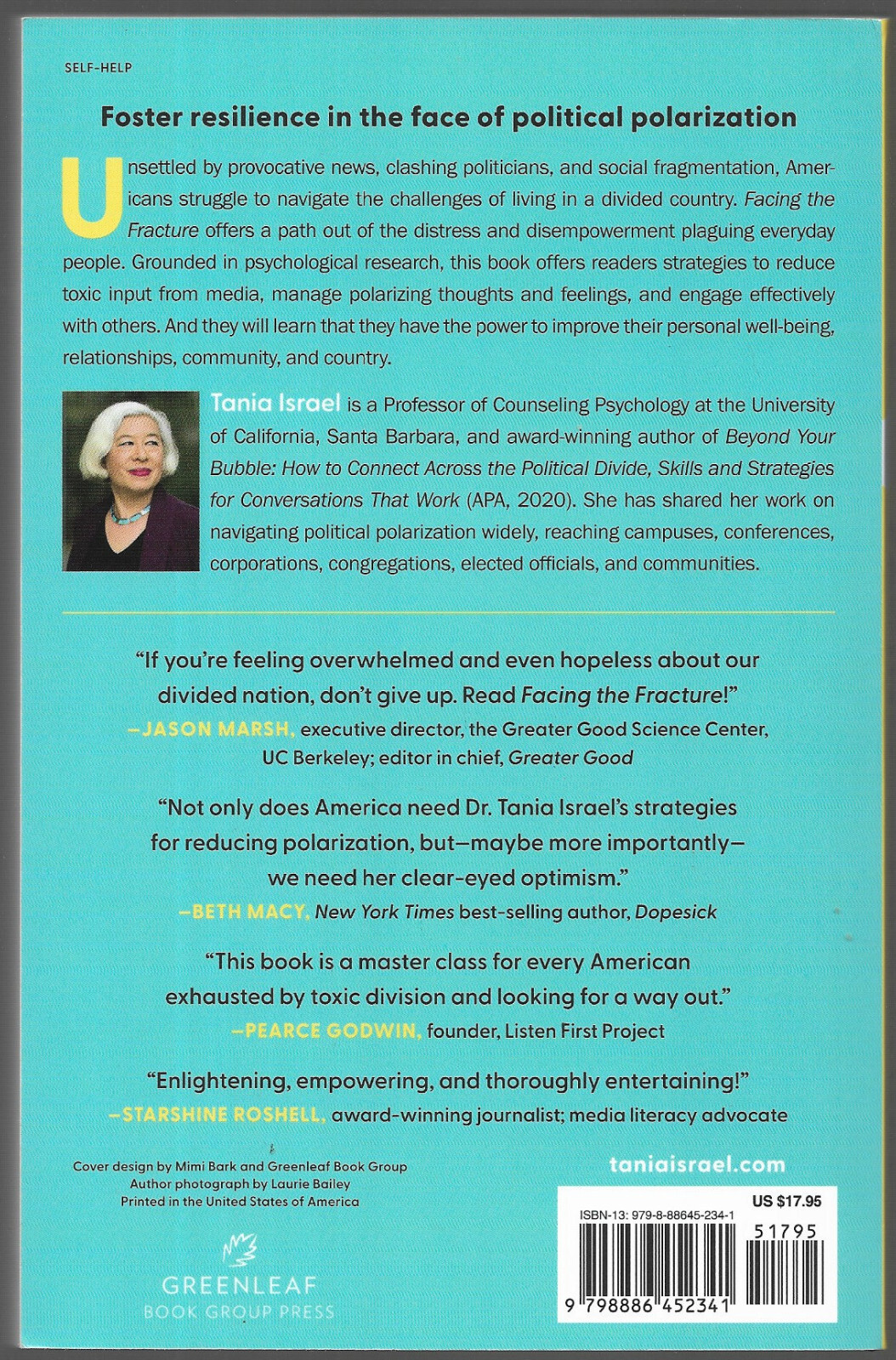 Facing The Fracture by Tania Israel Paperback 2024 Greenleaf Book Group Press