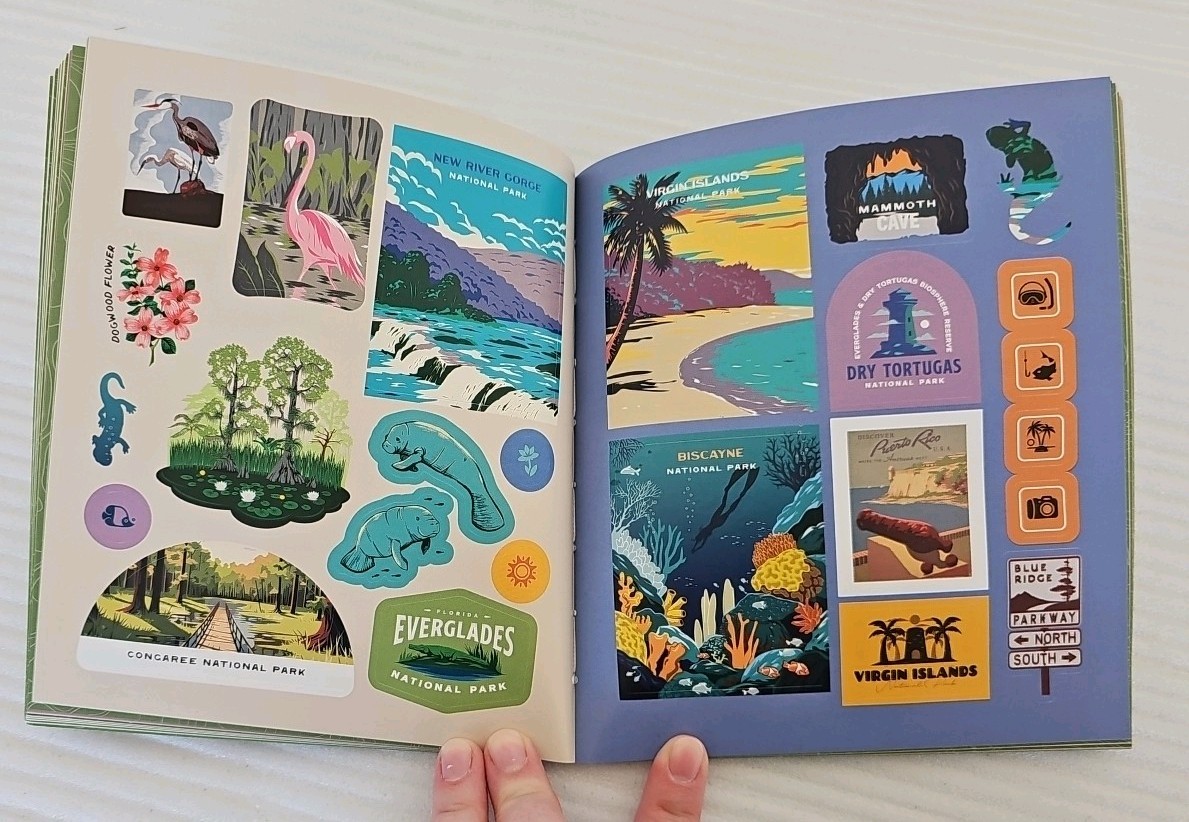 The National Parks Traveler’s Companion Journal and Sticker Book Paperback NEW