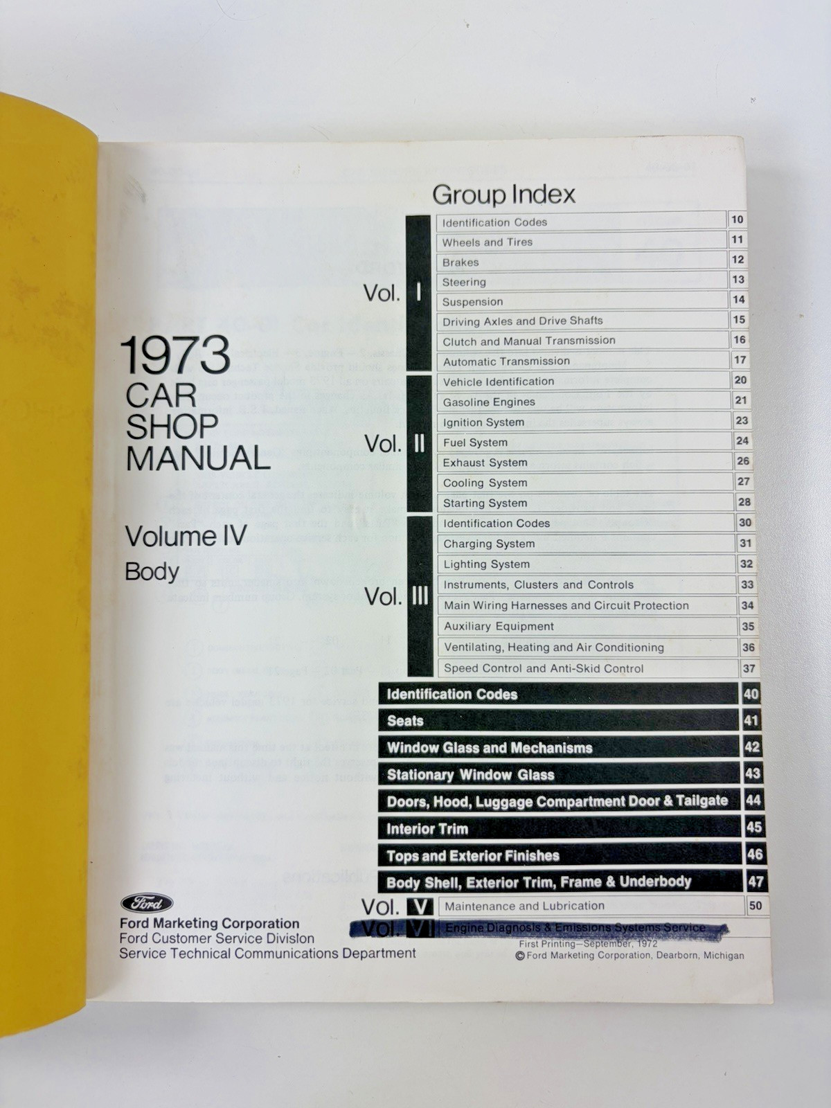 1973 Ford Factory Car Shop Repair Service Manual Volume 1 4 and 5