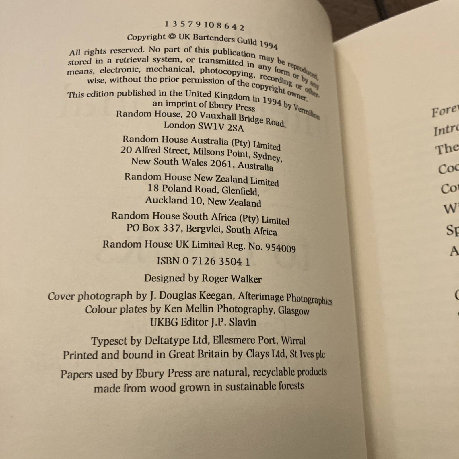 United Kingdom Bartenders Guild : The International Guide to Drinks Vintage