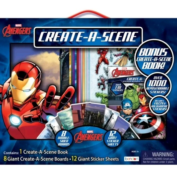 Avengers Jumbo Create A Scene Kit 1000+ Repositionsal Stickers NEW