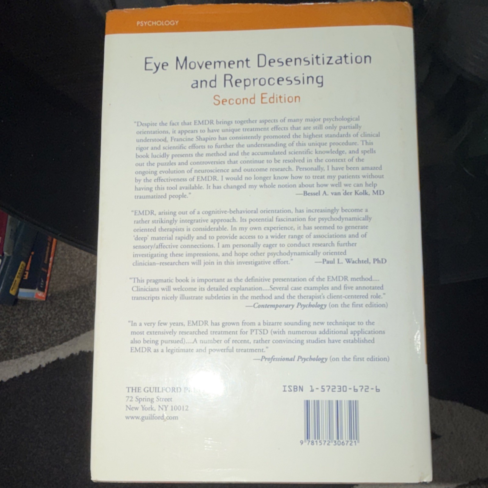 Eye Movement Desensitization by Francine Shapiro, Guilford, Hardcover, 2nd Ed, …