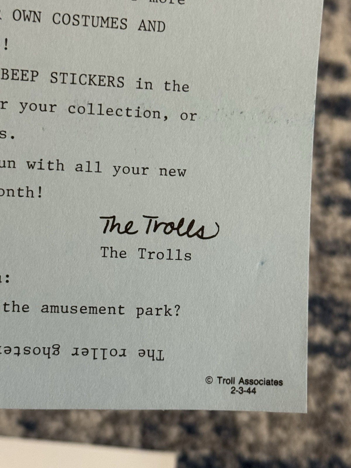 Vintage Scholastic 1980’s TROLL BOOK CLUB Teacher FLYER BOOKLET BAG SET w/ Tape