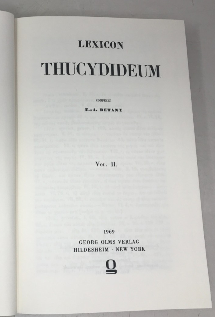 Lexicon Thucydideum, vol. 1 & 2, Betant, 1969, E-119
