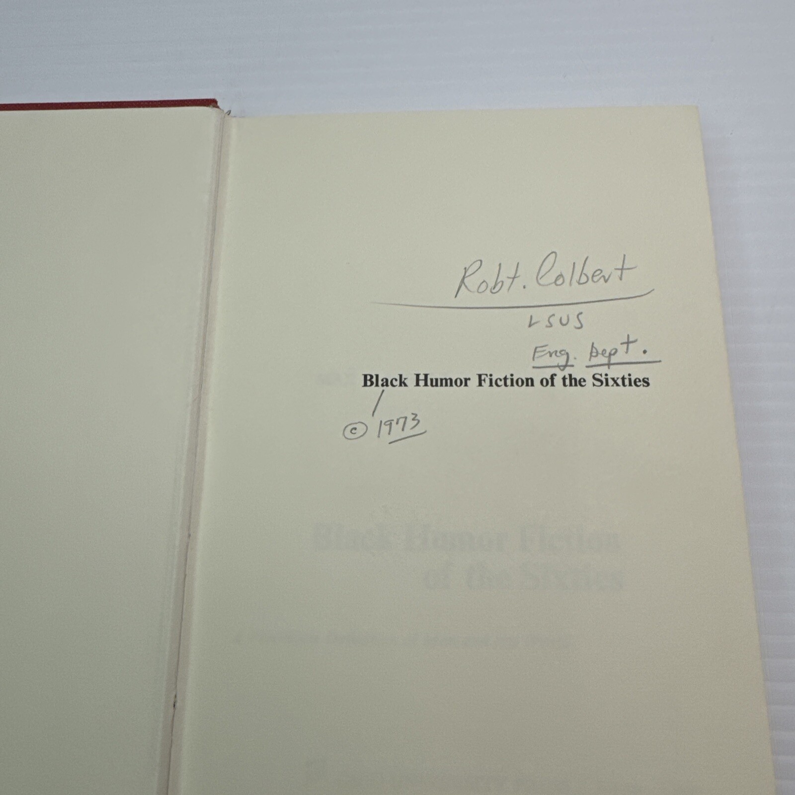 Black Humor Fiction of the Sixties Max F. Schulz 1973 HC Ohio University Press