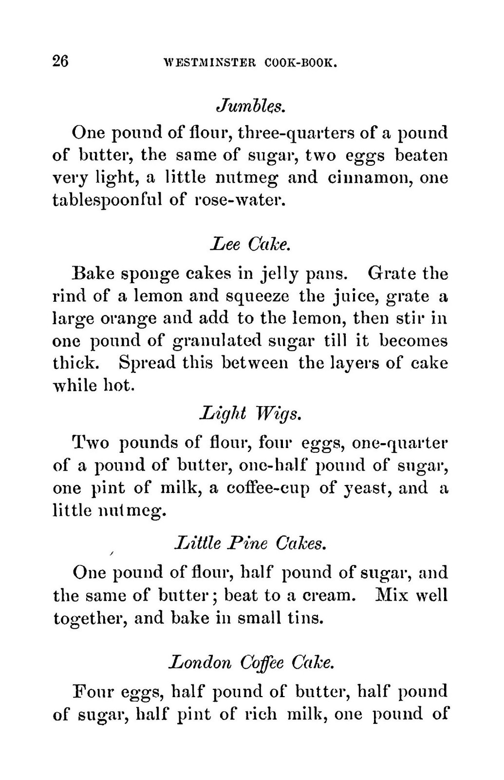 1876 Westminster Vintage Cook Book 64 Pages
