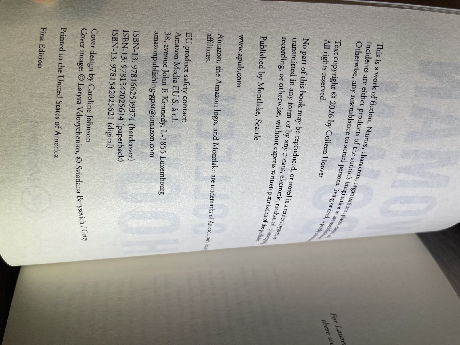 AUTOGRAPHED SIGNED Woman Down : A Novel by Colleen Hoover 2026, Trade Paperback
