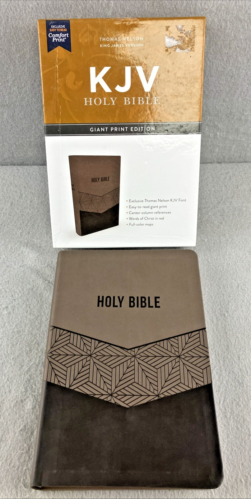 KJV Holy Bible Thomas Nelson Version Book King James Brown Leathersoft