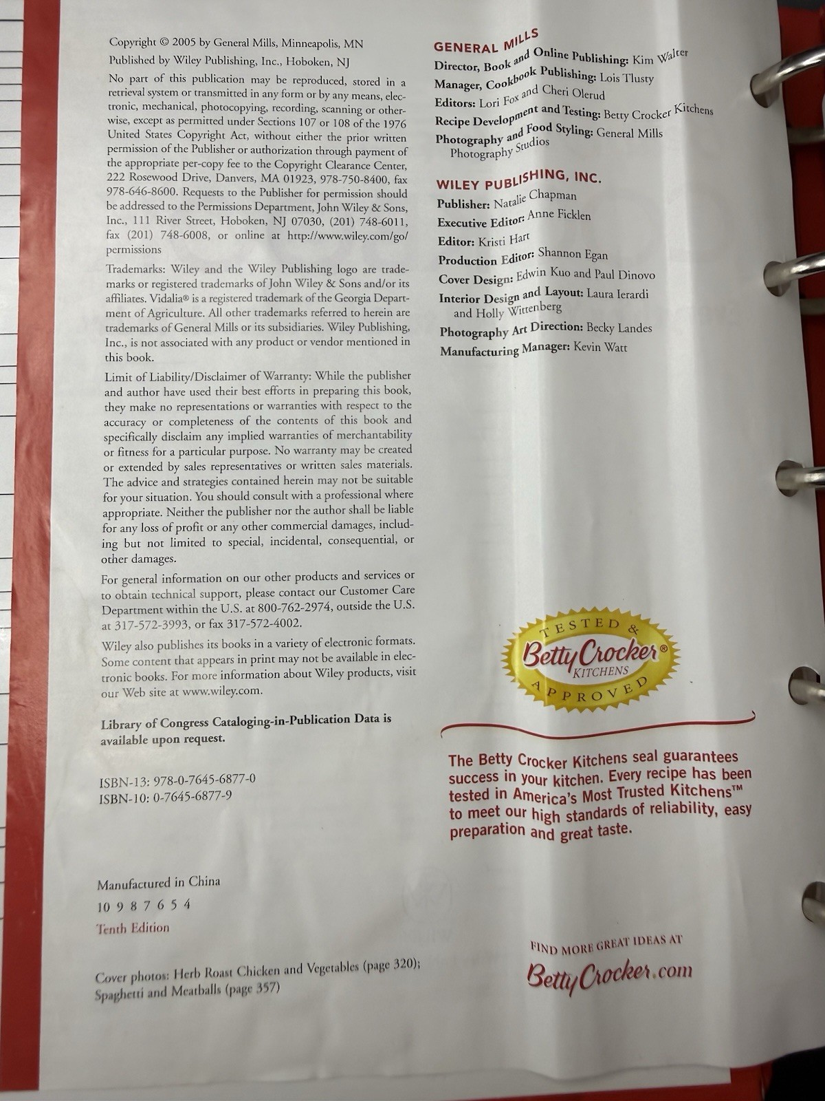 Betty Crocker Cookbook Lot Big Red 5-Ring Binder Cooking Basics Hardcover Set