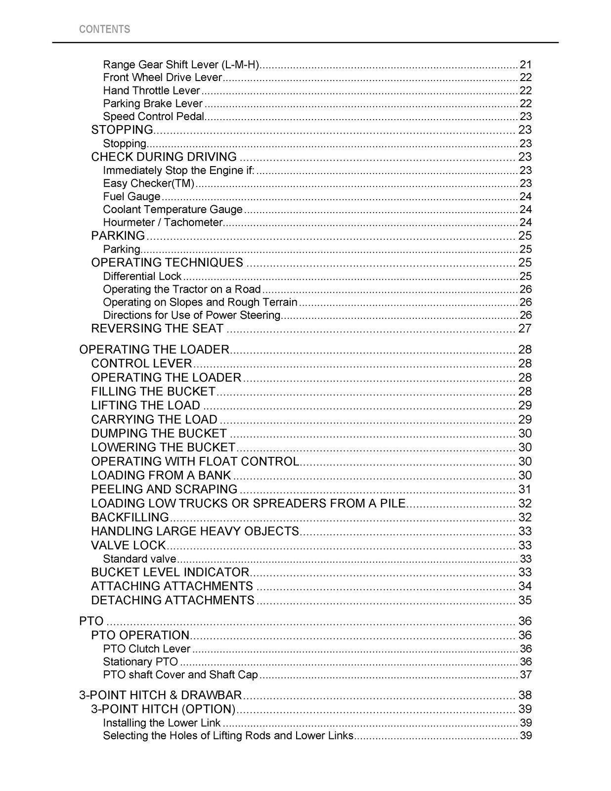 KUBOTA B26TL OPERATORS MANUAL -STEEL SPIRAL BINDING – PROTECTIVE COVERS