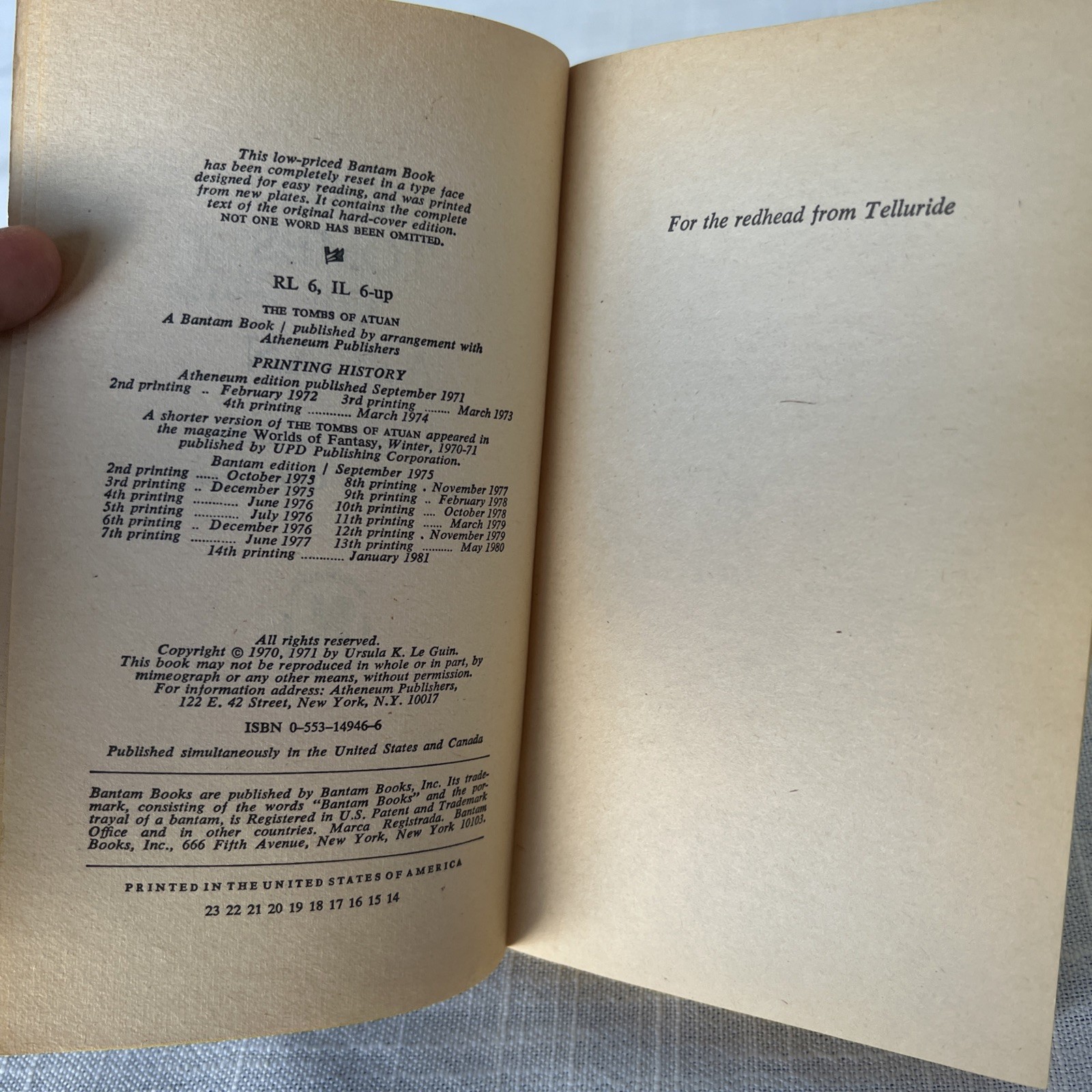 The Earthsea Trilogy by Ursula K Le Guin Paperback Books Bantam Edition 1977