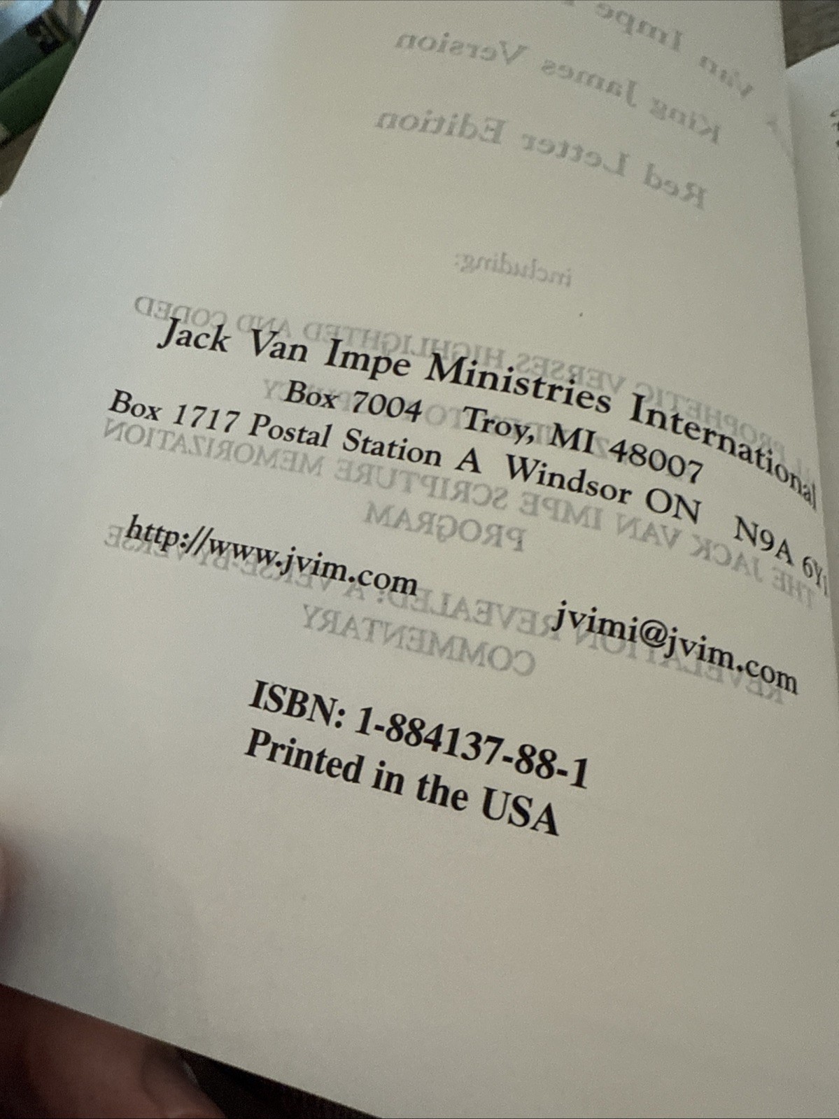Prophecy Bible The Jack Van Impe New 2nd Edition King James Version with the Box