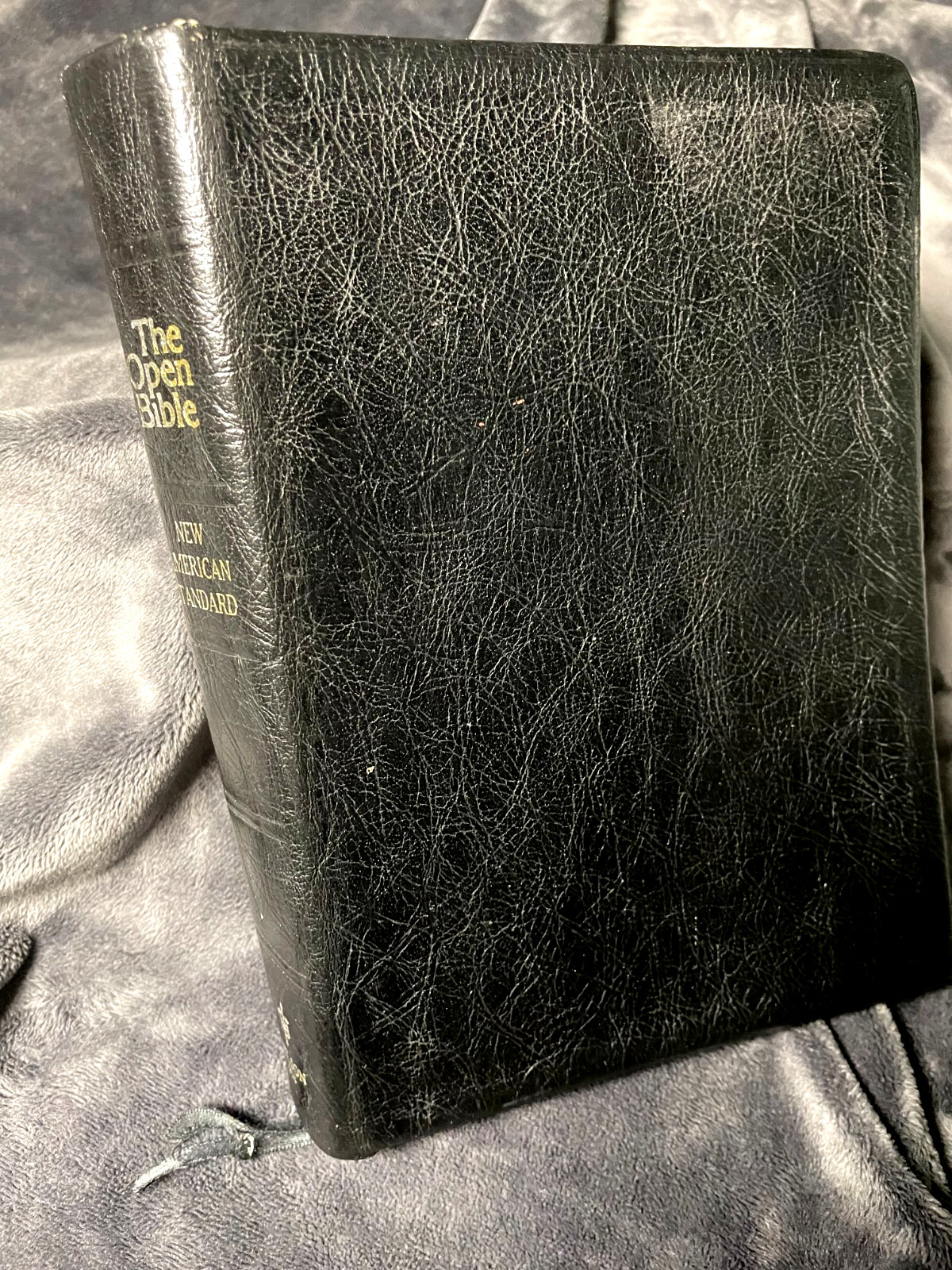 The Open Bible New American Standard Black Genuine Leather Nelson 956 1970s