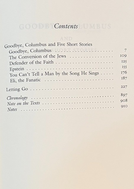 Philip Roth. Novels and Stories 1959-1962. Library of America. HC. Slipcase.