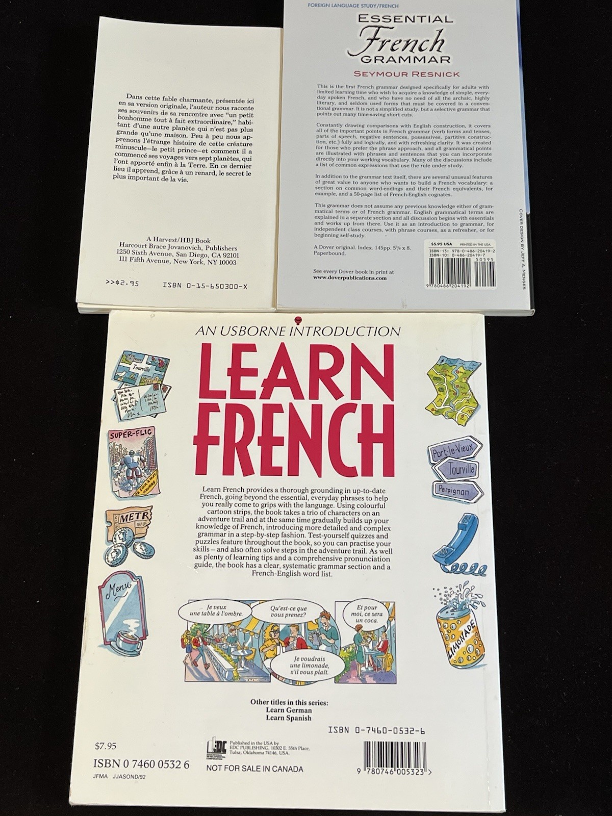 Learn French Lot: An Usborne Introduction; Essential Grammar; & Le Petit Prince