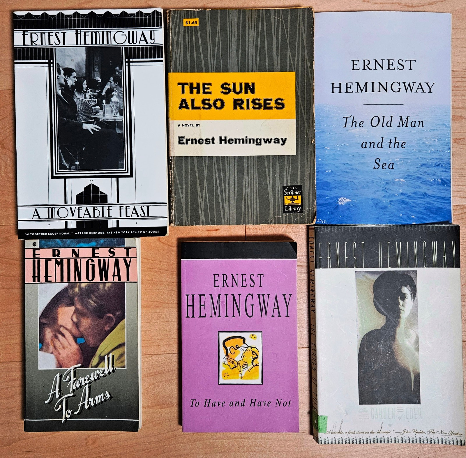 Ernest Hemingway lot of 6; The Old Man and the Sea, A Farewell to Arms & 4 more