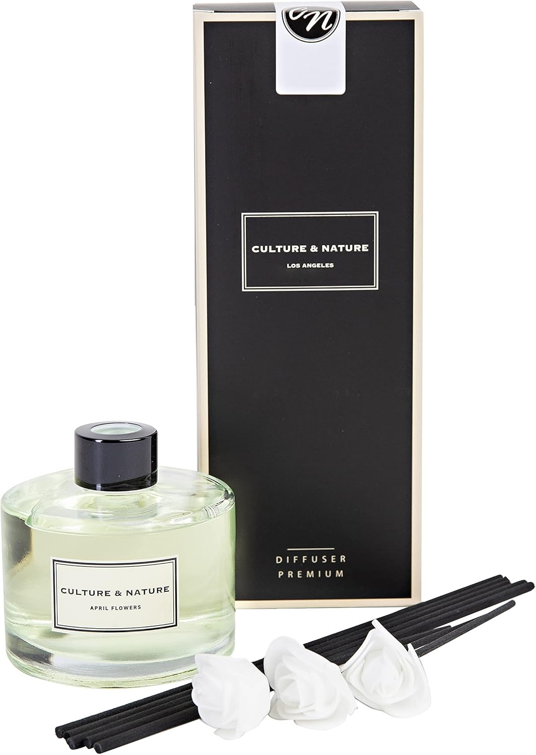 Reed Diffuser Set 6.7Oz (200Ml) April Flower Scented Diffuser with Sticks Home F